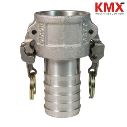  AC400EZ Camlock Hembra Espiga, Tipo C 4" Aluminio con Sistema EZ